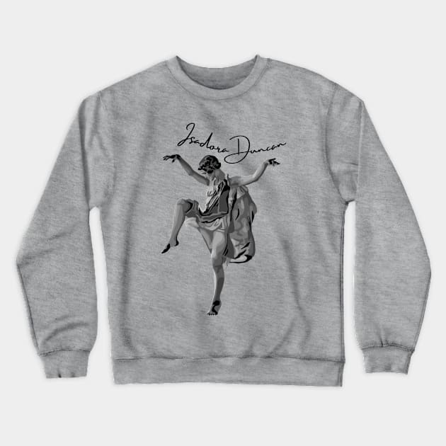 Isadora Duncan Portrait Crewneck Sweatshirt by Slightly Unhinged